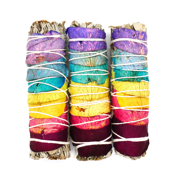 7 Chakra White Sage Smudge Stick Bundle