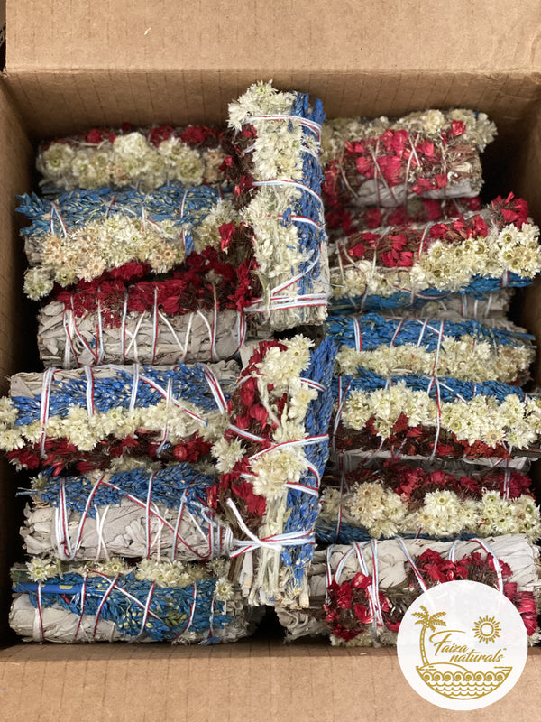 Triple Flower with White Sage Bundle