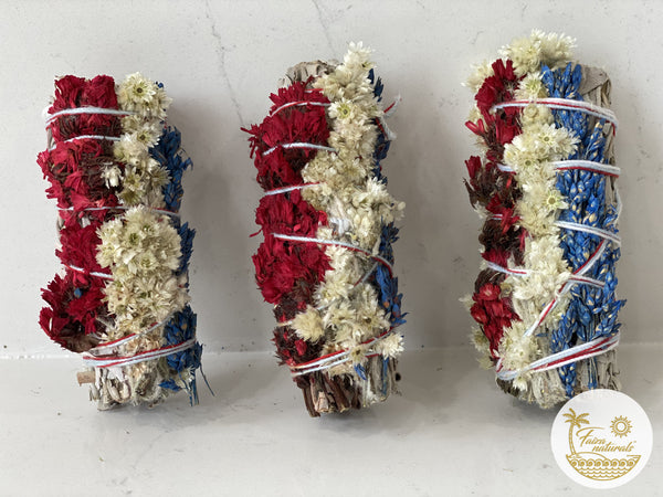 Triple Flower with White Sage Bundle