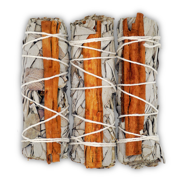Cinnamon and White Sage Smudge Stick Bundle