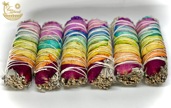 7 Chakra White Sage Smudge Stick Bundle