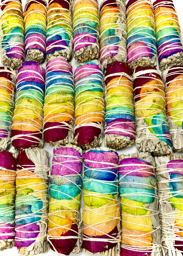 7 Chakra White Sage Smudge Stick Bundle