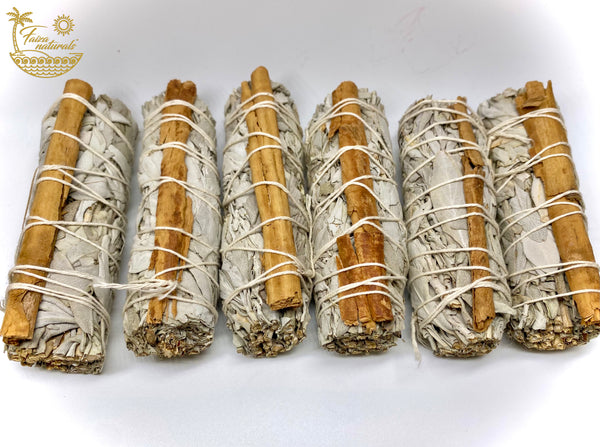 Cinnamon and White Sage Smudge Stick Bundle