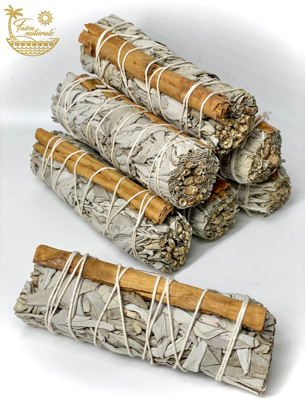 Cinnamon and White Sage Smudge Stick Bundle