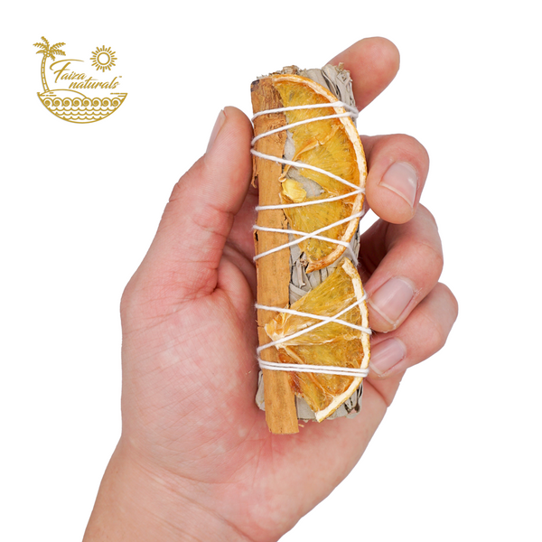 Orange Slice with Cinnamon and White Sage