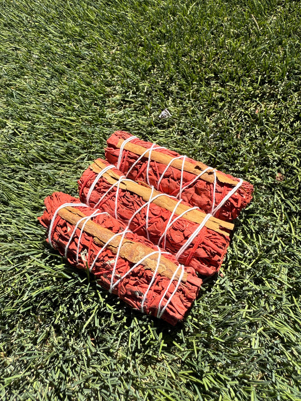 Dragon's Blood with Cinnamon White Sage Smudge Stick