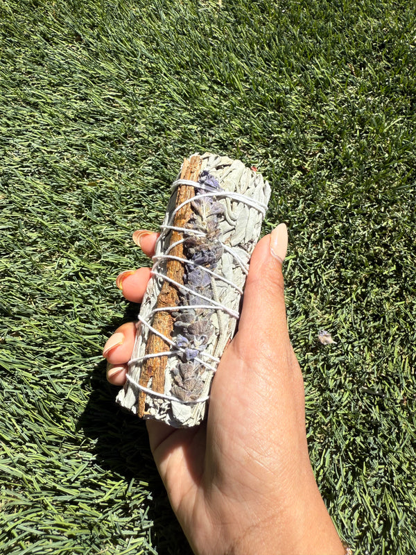 Lavender with Cinnamon White Sage Smudge Stick