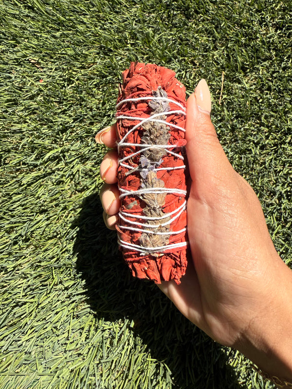 Dragon's Blood with Lavender White Sage Smudge Stick