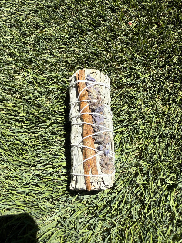 Lavender with Cinnamon White Sage Smudge Stick