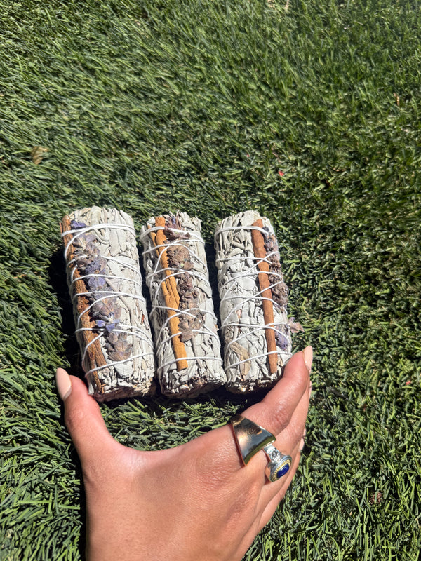 Lavender with Cinnamon White Sage Smudge Stick