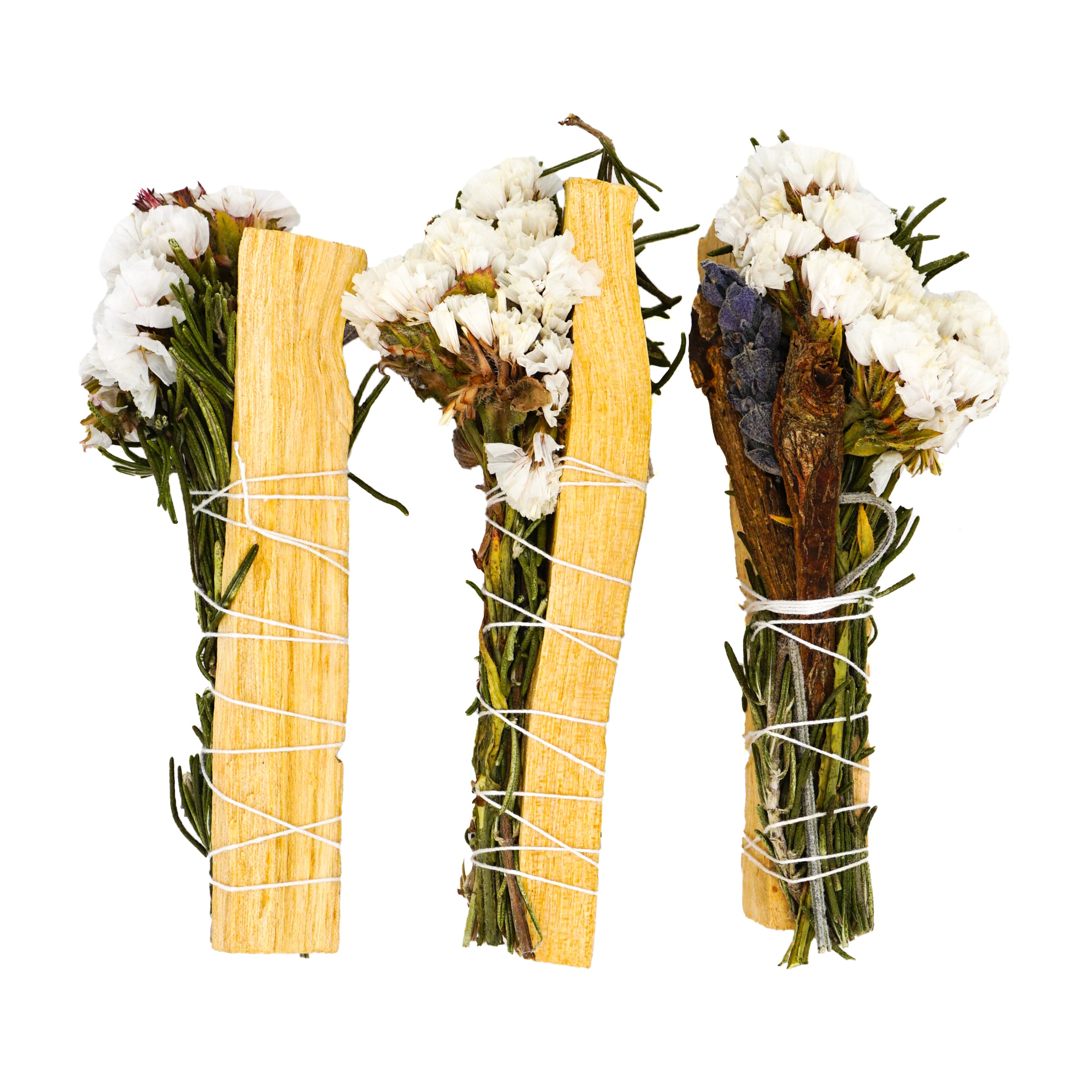 JeenaLaVie. Floral White Sage and Palo Santo Wood Smudge Bundles