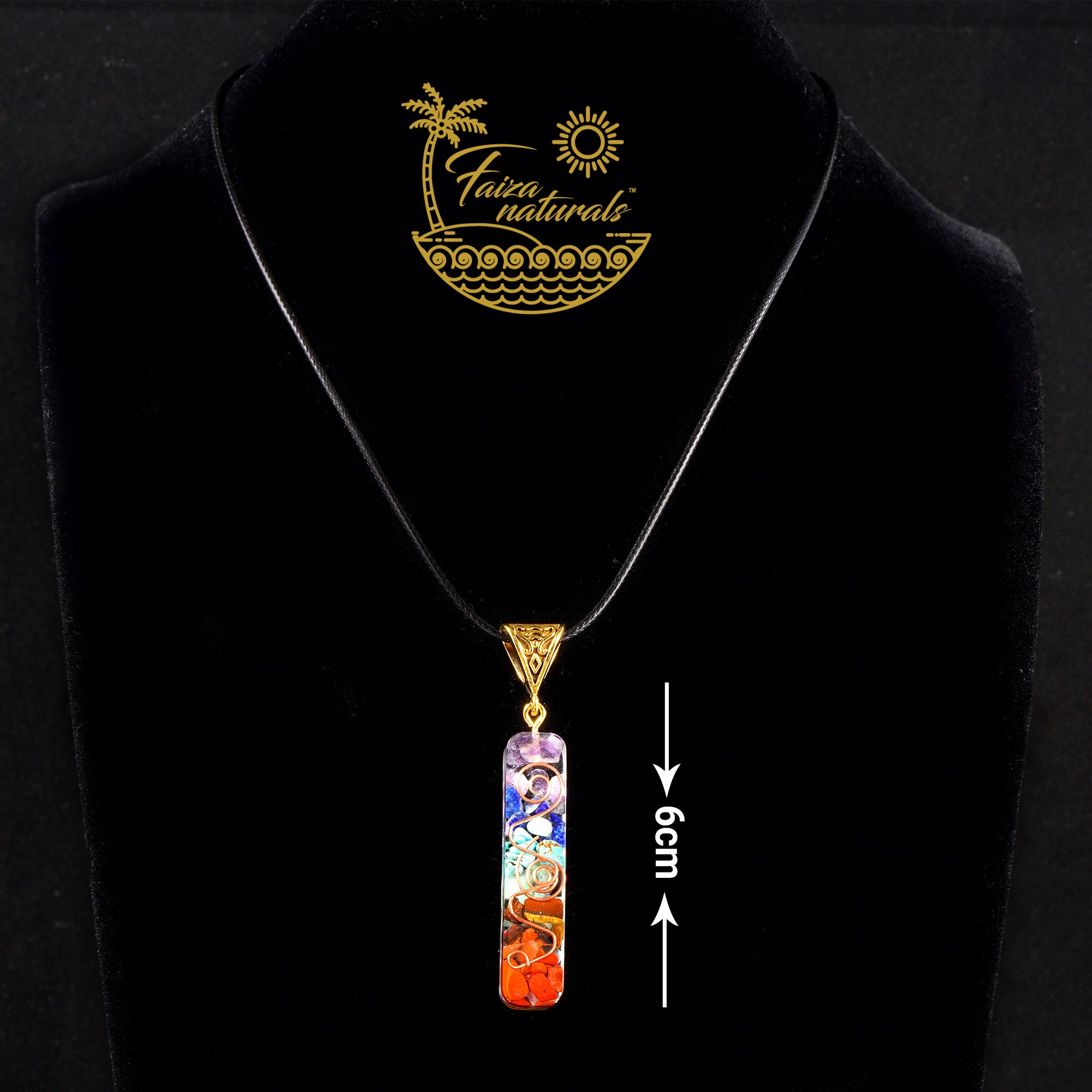 7 Chakras Orgonite Crystal Necklace - Faiza Naturals – FAIZA